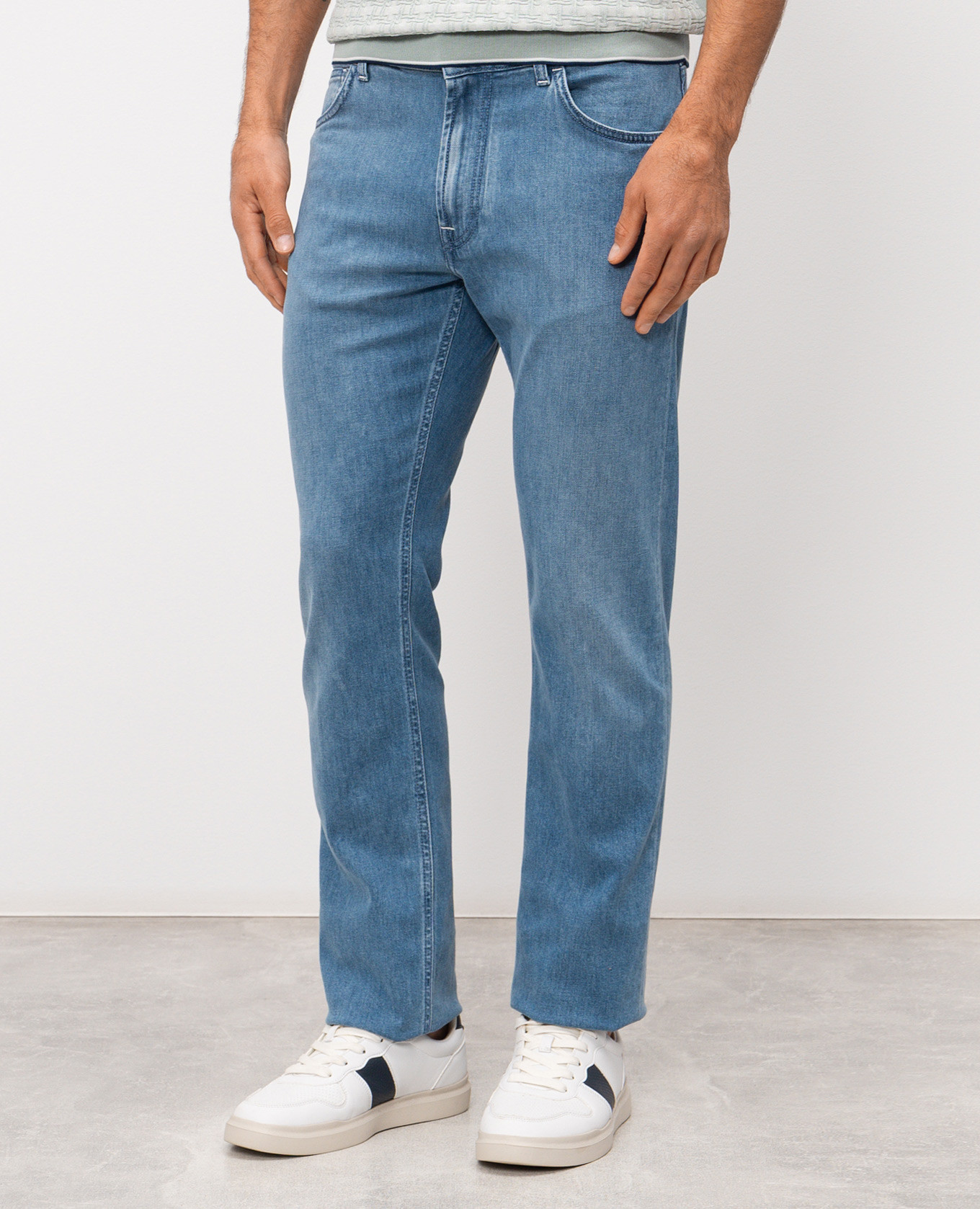 

Blue jeans with monogram logo Stefano Ricci, Light blue