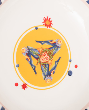 Baci Milano White porcelain soup plate Dolce Vita with print PLA2DOL02