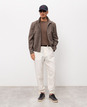 Brunello Cucinelli Brown linen t-shirt M2L00340