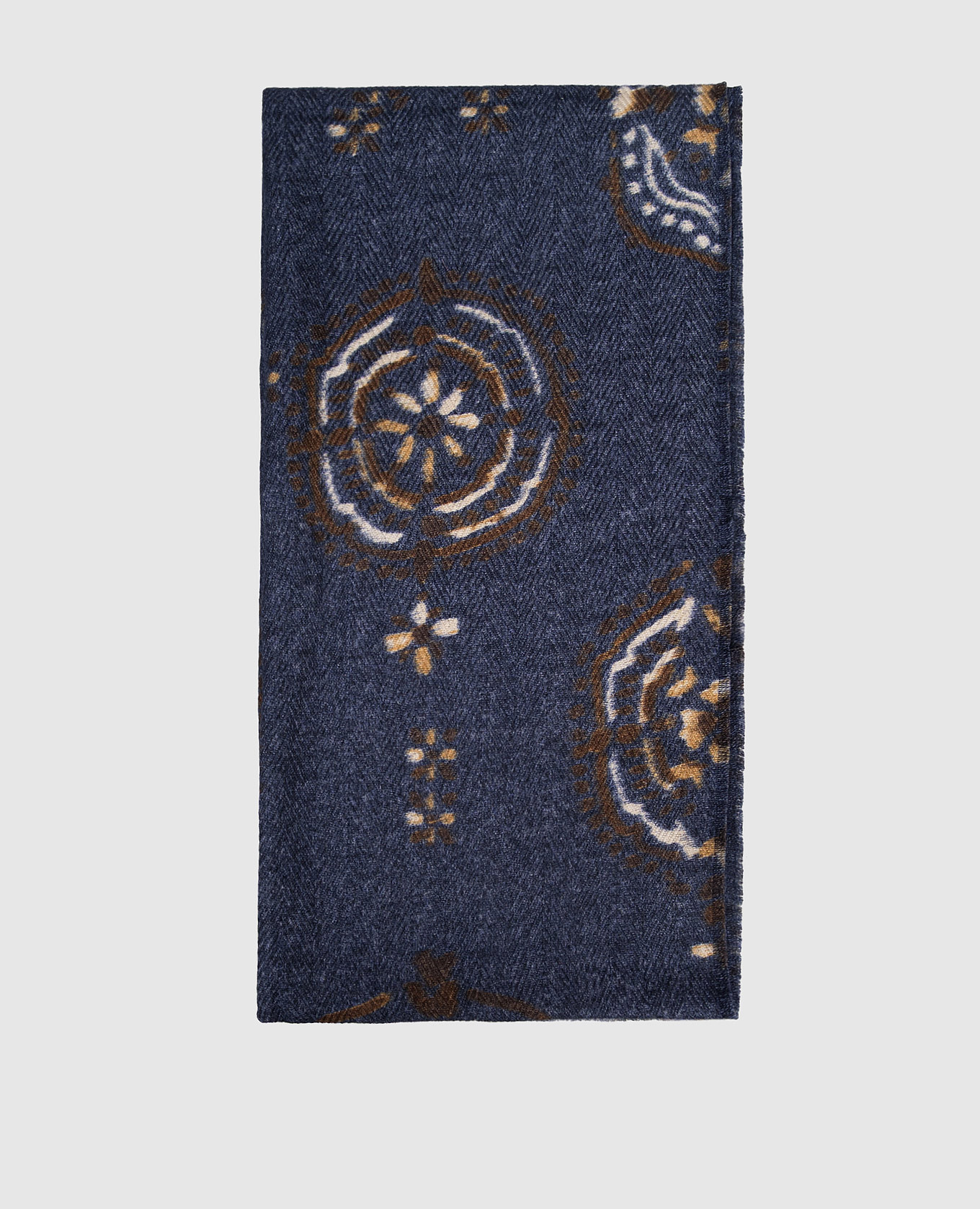 

Blue double-sided wool scarf with a pattern Pini Parma