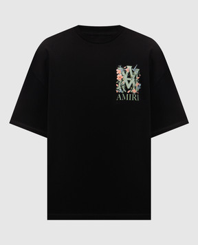 AMIRI Black T-shirt with floral print AMTOJR1122