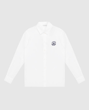 Dolce&Gabbana Children's white shirt with monogram embroidery L43S23G7P6F