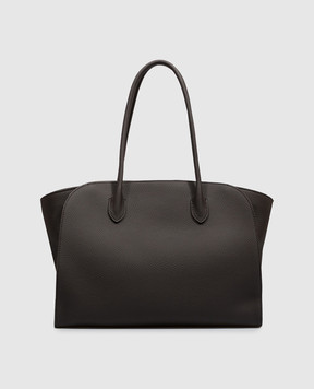The Row Marlo dark brown leather tote bag W1800L133