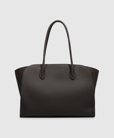 Marlo dark brown leather tote bag