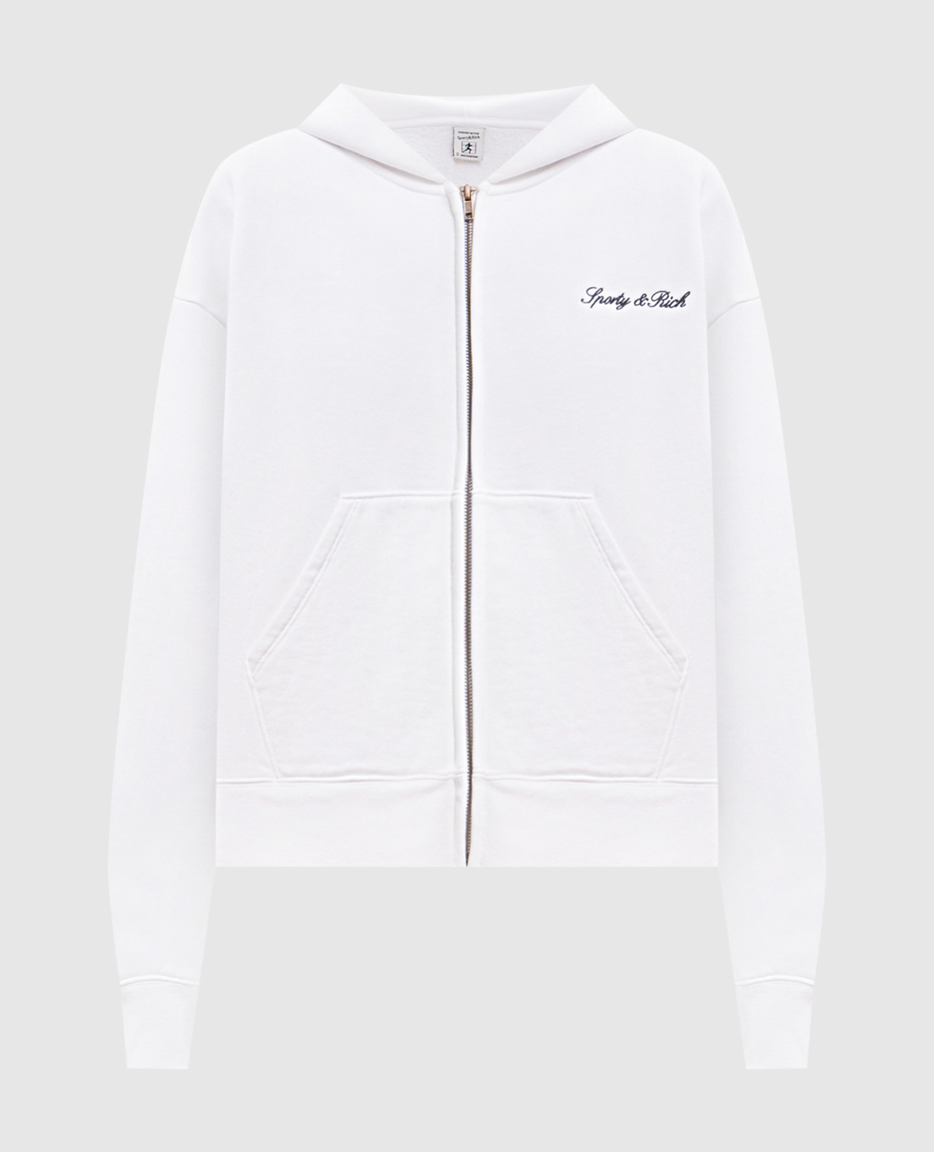 Ivory insulated sports jacket with logo embroidery