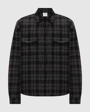 Vetements Gray shirt-style jacket with checked wool MH27SH065GCm