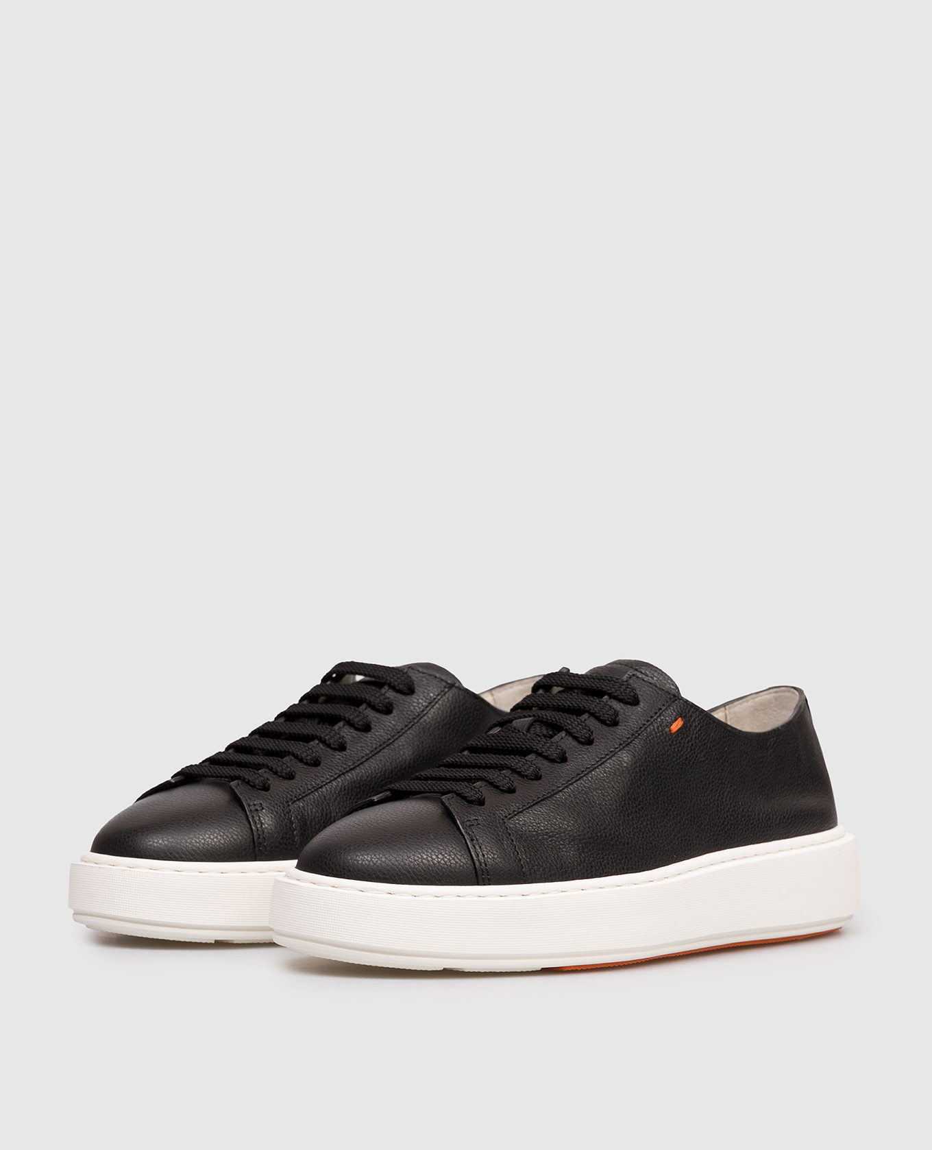 Black leather sneakers Santoni 2