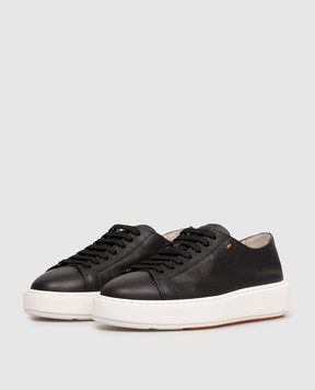 Santoni Black leather sneakers WBCD61322BARCDYI