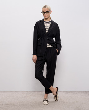 Brunello Cucinelli Black linen pants MH126P7197