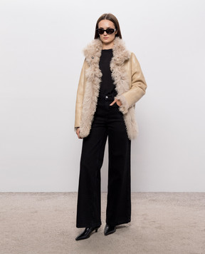 Babe Pay Pls Beige double-sided sheepskin coat 2323TIGRADO