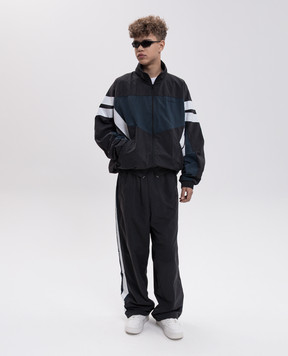 Vetements Black sports jacket with logo embroidery MH27TJ107B