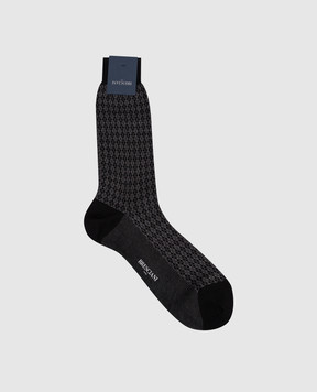 Bresciani Gray socks with a geometric pattern MC034JQ1088XX