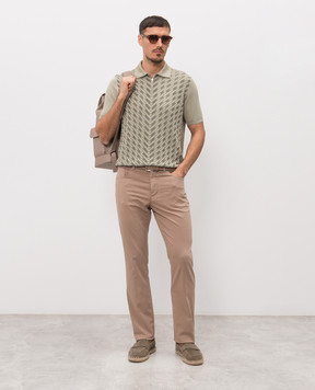 Stefano Ricci Brown pants with logo patch M8T61B0070TFANT