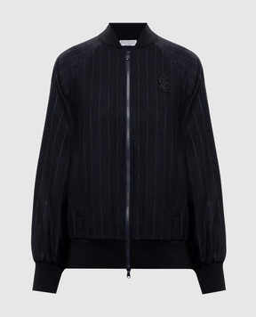 Brunello Cucinelli Blue striped bomber jacket MG576B2V06