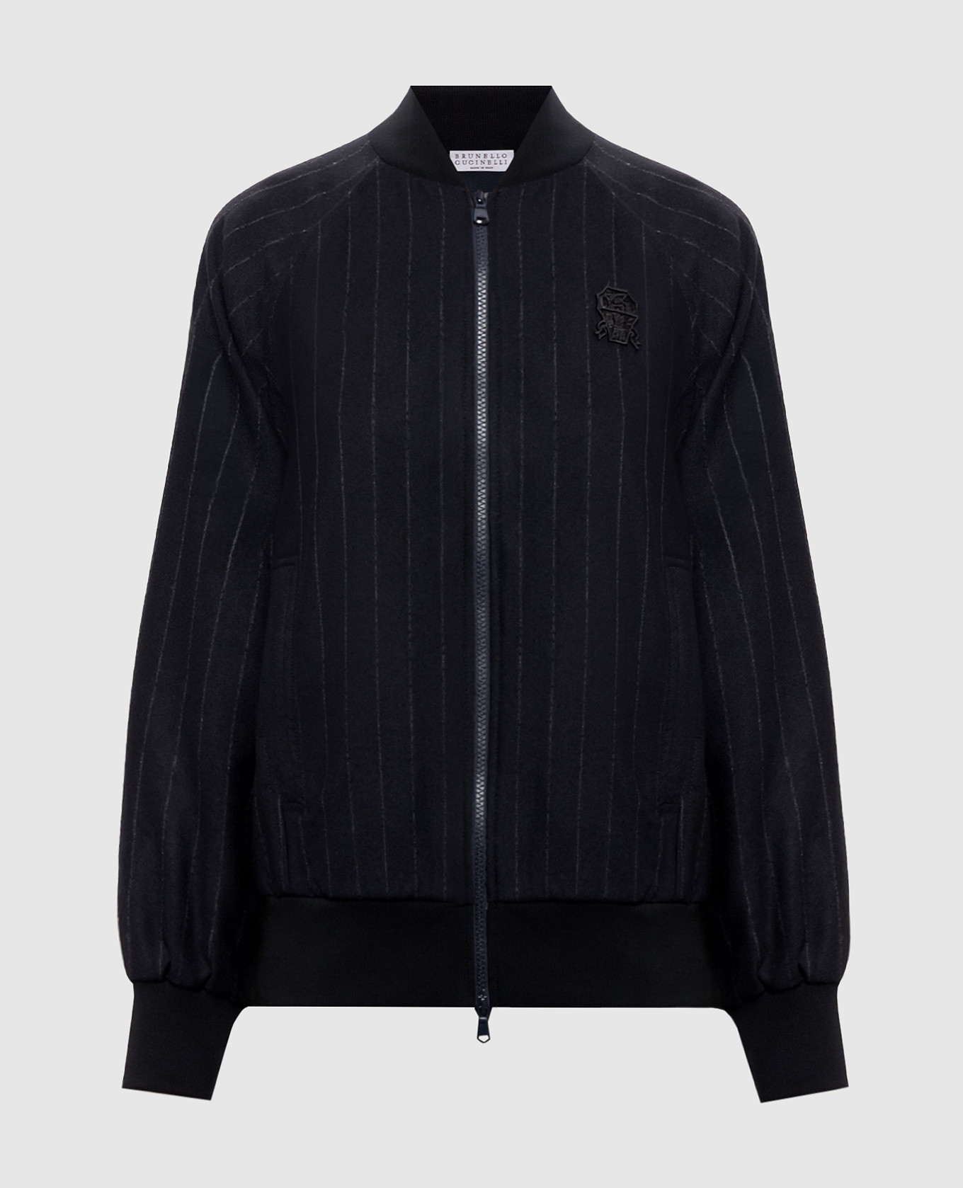 Blue striped bomber jacket