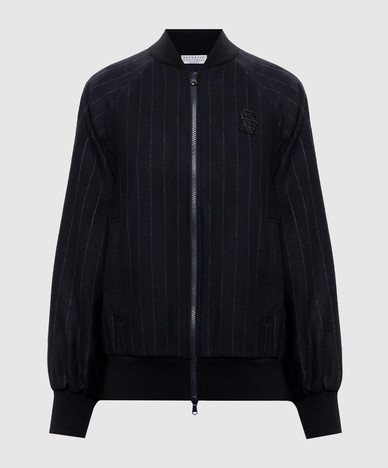Blue striped bomber jacket