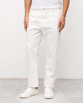 Balmain White jeans with logo GH1MI043DG14
