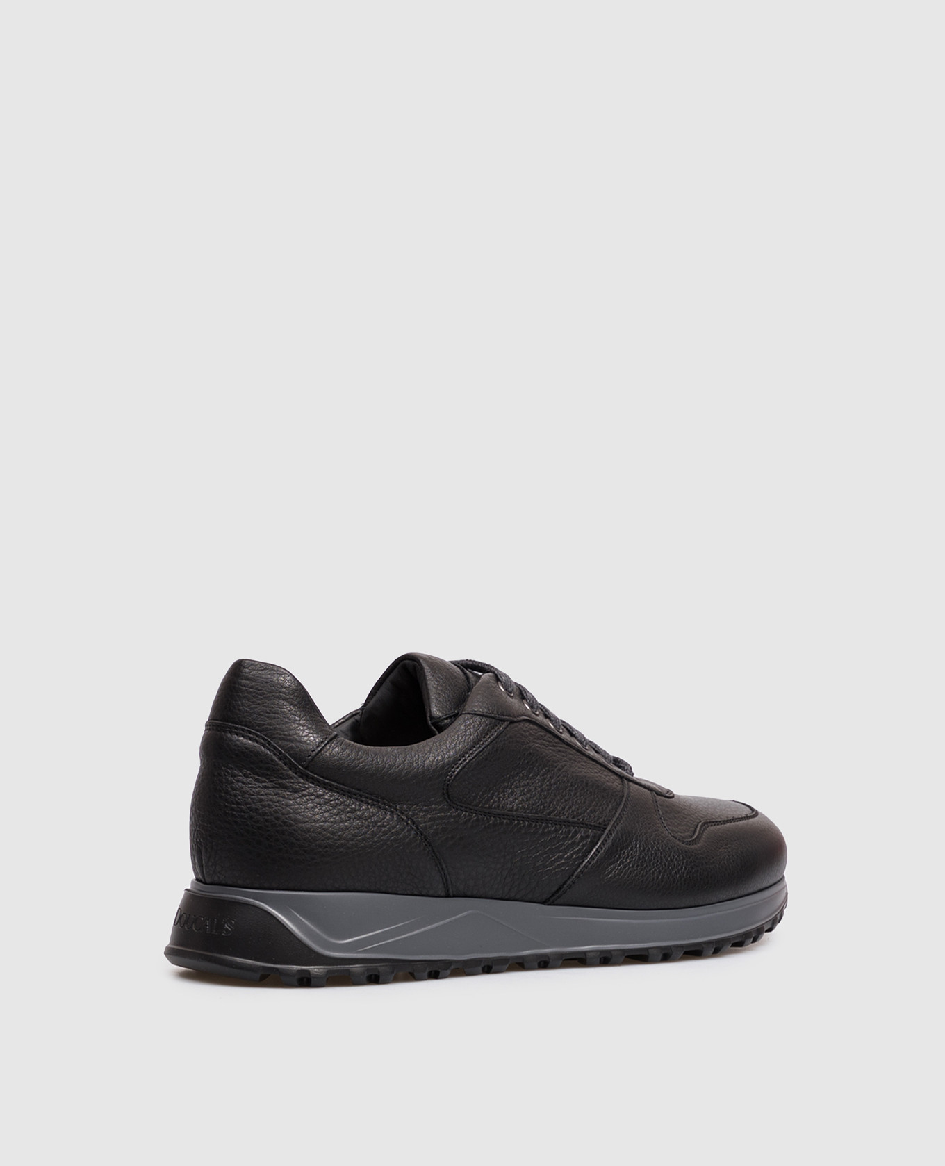 Black leather sneakers with embossed logo Doucal's 3