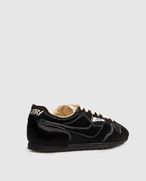 AUTRY Black leather Windspin sneakers WSLWBN06