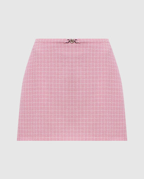Versace Pink checked wool mini skirt 10223971A10444