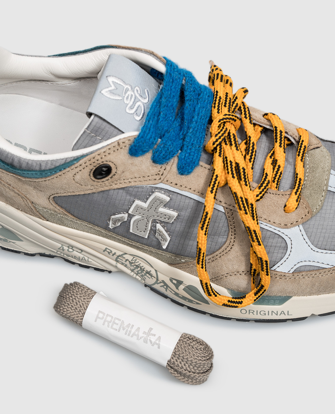 Beige Mased combination sneakers with reflective inserts Premiata 6