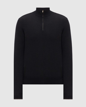 Peserico Navy wool and cashmere jumper with zipper R59531F129V470