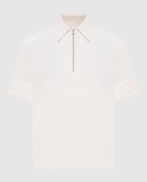 Jil Sander Ivory polo with monogram embroidery J02GL0113J20018