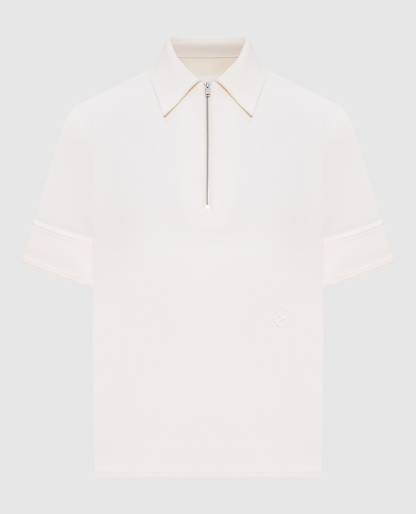 Ivory polo with monogram embroidery