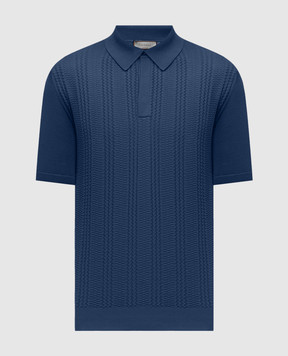 Canali Blue polo shirt with pattern MK02463C1177