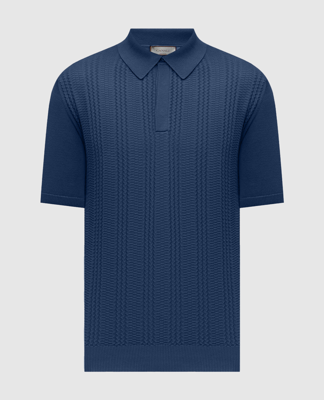

Blue polo shirt with pattern Canali