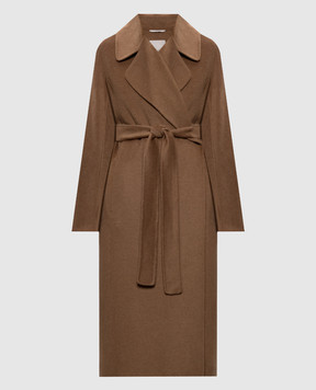 Max Mara Brown ARIS coat with a smell made of wool, cashmere and silk SMMARIS