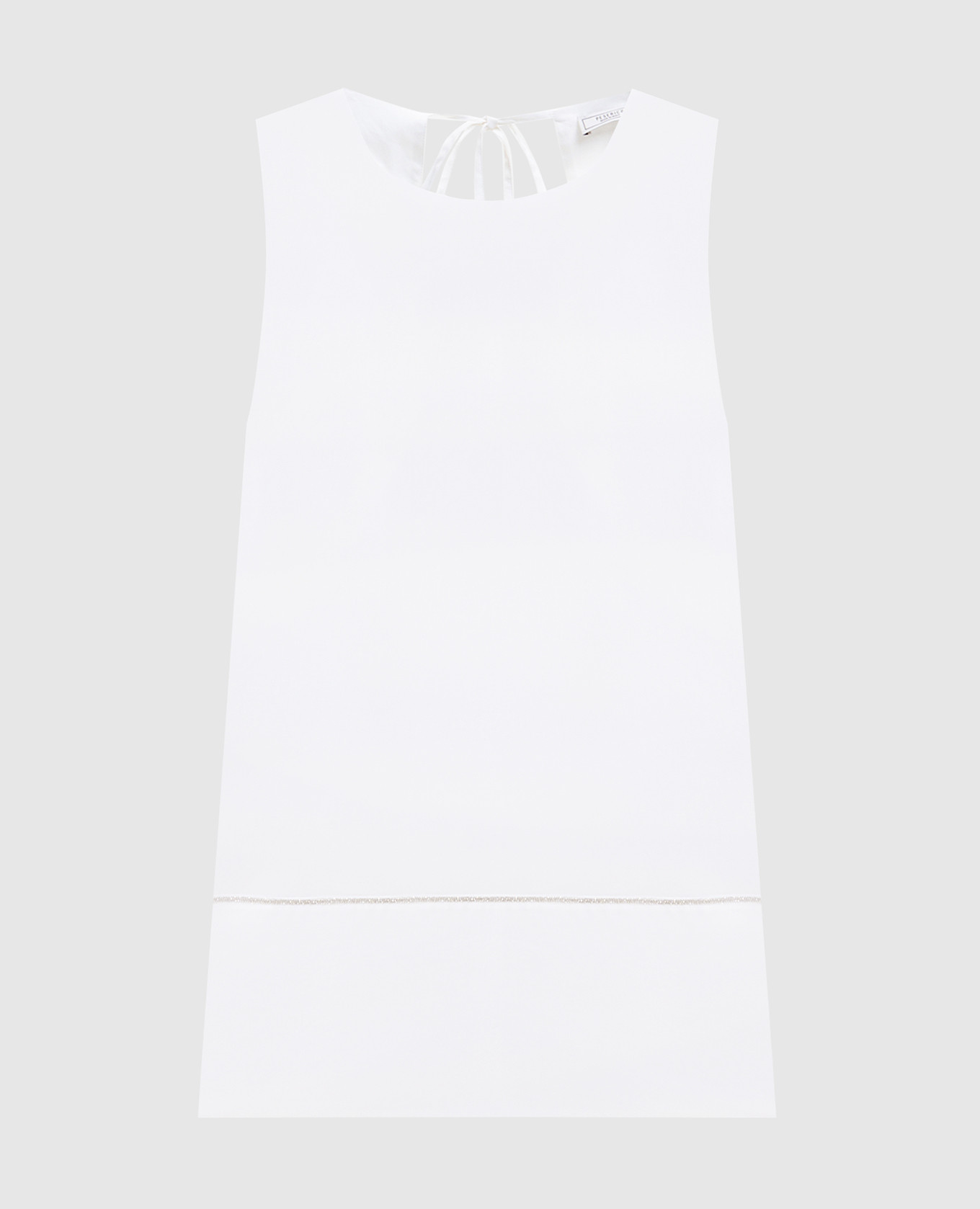 Top blanco con cadena de monil