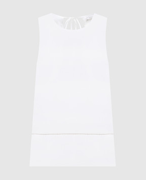 Peserico White top with monil chain S0871801979