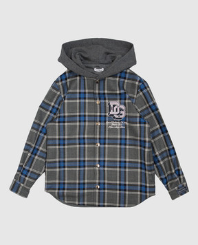 Dolce&Gabbana Children's checkered shirt with hood L44S98FQ2N0814