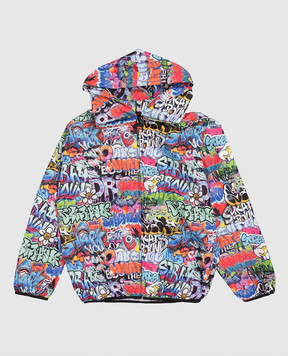 Sprayground Children's white sweatshirt Writers Backpack in the Crewneck with windbreaker SPY1403EPLUS