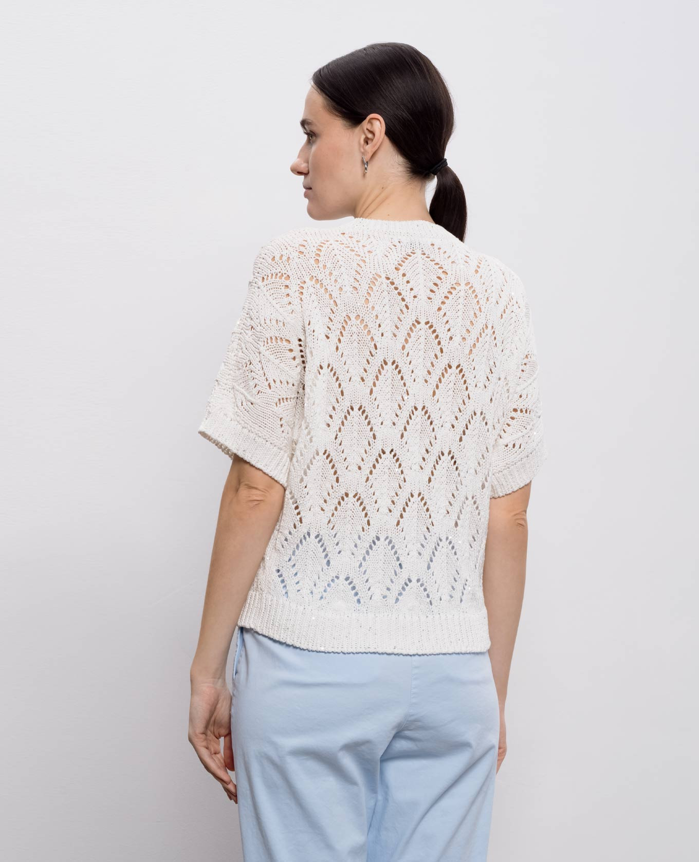 White openwork top with sequins Peserico 4