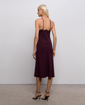 Ermanno Scervino Burgundy midi dress with macrame D492Q352RILM