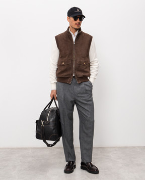 Brunello Cucinelli Gray striped wool pants MR473S2440