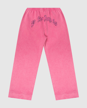 Palm Angels Children's pink sweatpants with logo print PGCH00BS26FLE001
