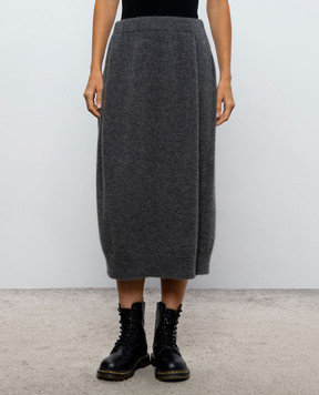 BOBOUTIC Gray skirt with cashmere and silk 5173