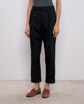 Brunello Cucinelli Black pants with a monil chain M0H93P8907