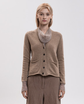 Masnada Brown cardigan with wool 81A01