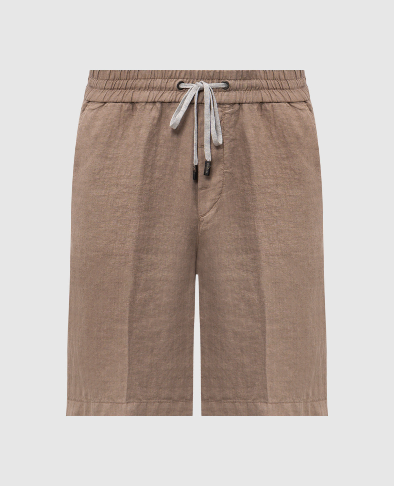 Brown linen shorts