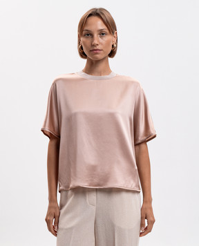 Peserico Beige silk blouse A06865B2372