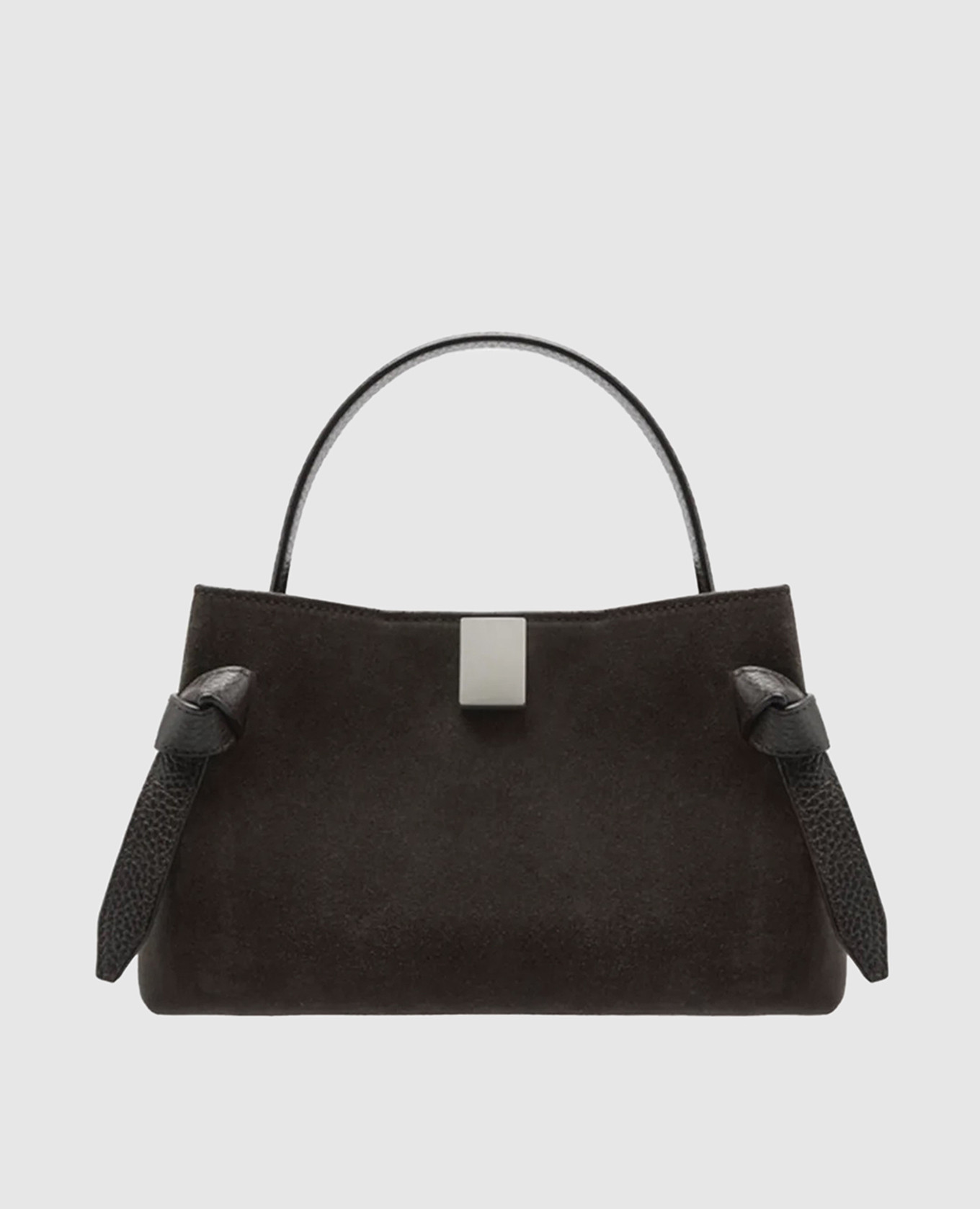 Dark brown suede Gyoza bag