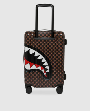 Sprayground SHARKS IN PARIS GRIN & GRIND children's brown suitcase 910CL327NSZ