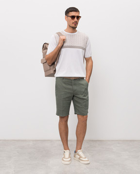 Stefano Ricci Green linen and silk shorts M8T6100060TXFIL