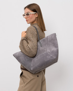 Brunello Cucinelli BC Duo grey suede tote bag MBDLB2571P
