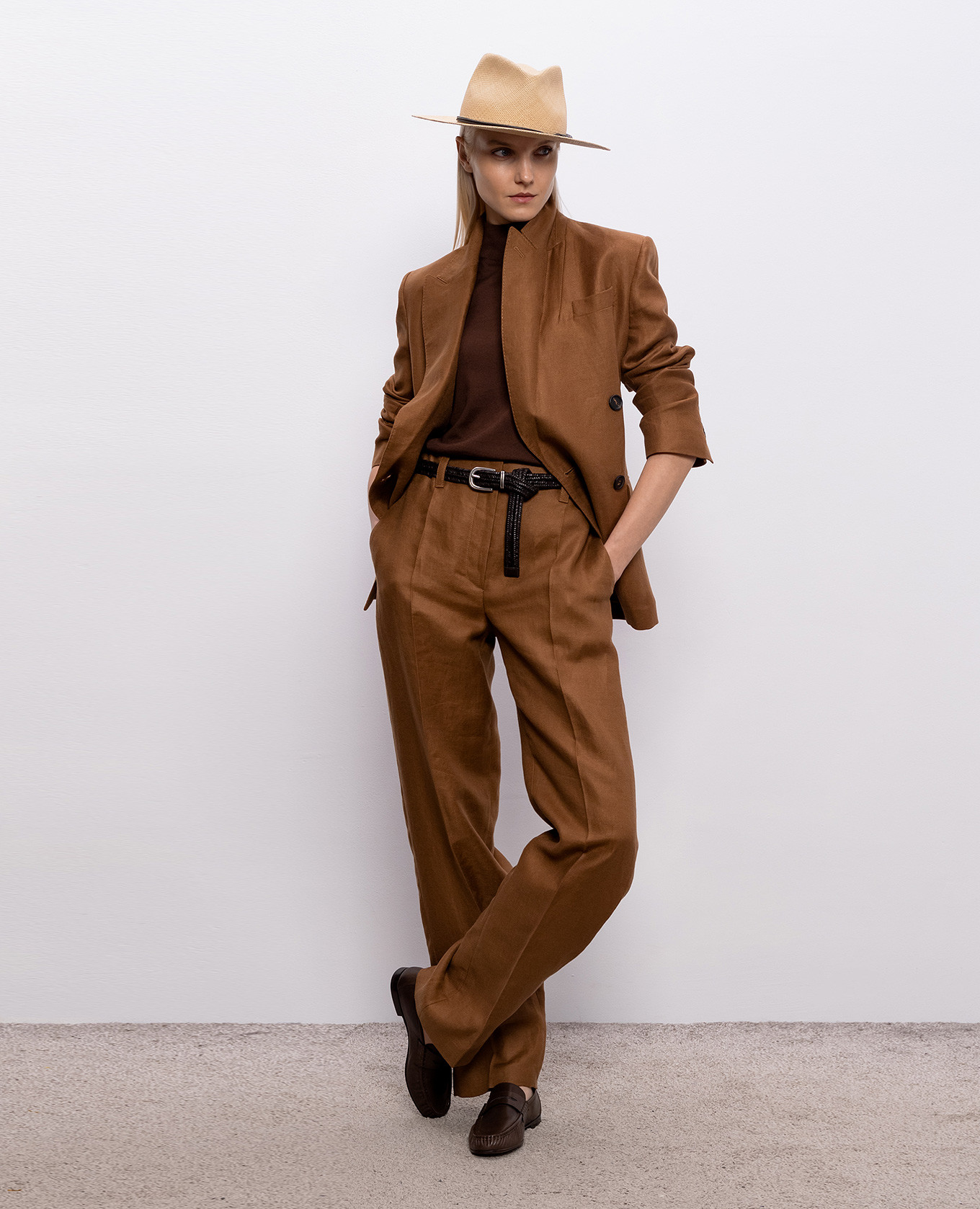 

Brown cashmere and silk top Brunello Cucinelli