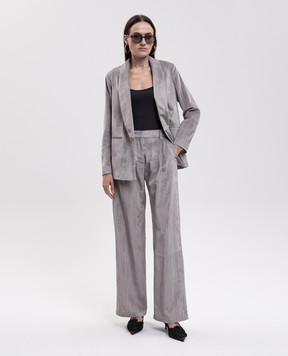 Momoni PINWALE gray corduroy pants MOPA04827MO